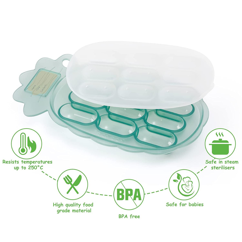 Haakaa Silicone Pineapple Nibble Tray - Pea Green