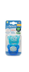 Dr.Brown's PreVent Glow in the Dark BUTTERFLY SHIELD Pacifier - Stage 2, Blue, 2-Pack