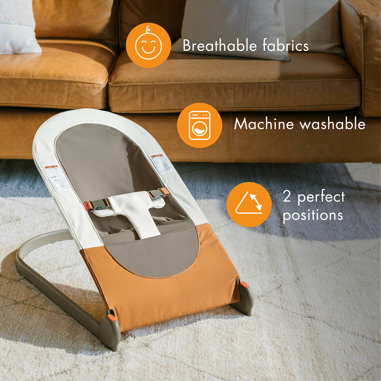 Boon SLANT Adjustable Infant Bouncer (Brown)