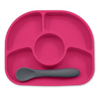 BBLUV Yümi Anti-Spill Silicone Plate & Spoon Set - Pink