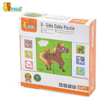 viga 6-side Cube Puzzle - Farm Animals