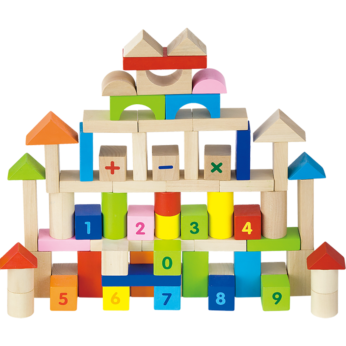 viga Wooden Blocks - 100pcs Alphabet & Numbers