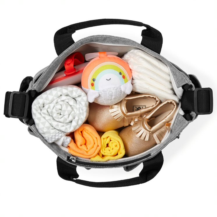 سكيبهوب - شنطة الحفاضات ديو - رمادي - 33 x 9 x 35 cm