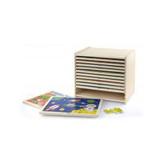 viga 24-Piece-Puzzle  - 12pcs Set w/Storage Shelf