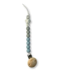 Chewies Clip Silicone Beads Baby Bleu. Licht Grijs Marble