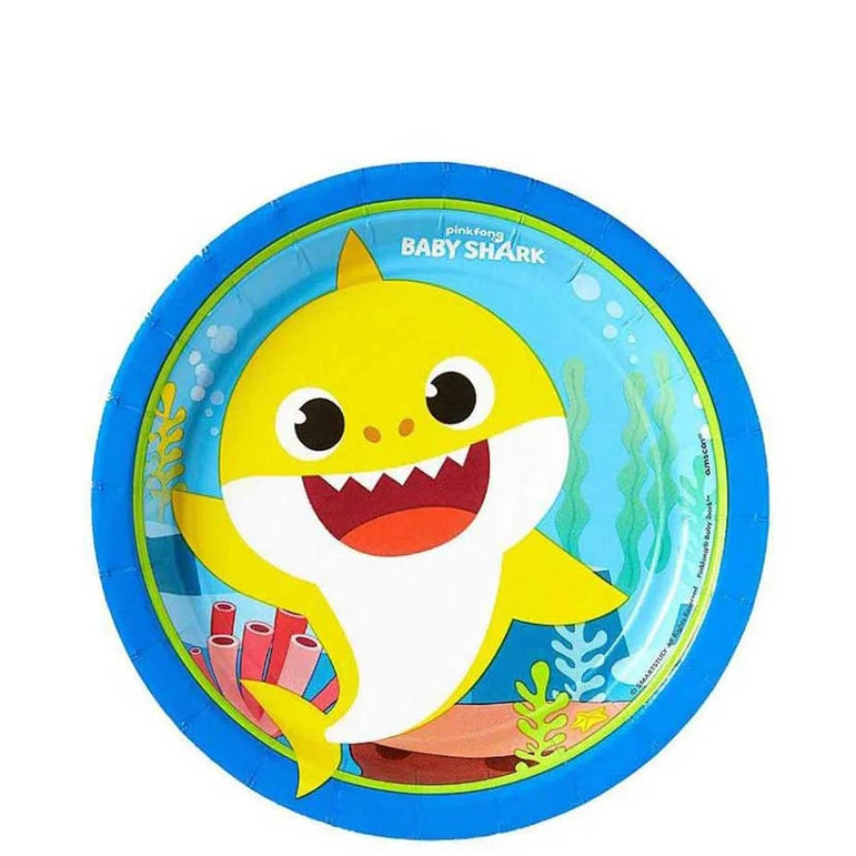 BABY SHARK ROUND PAPER PLATE 7IN-8P