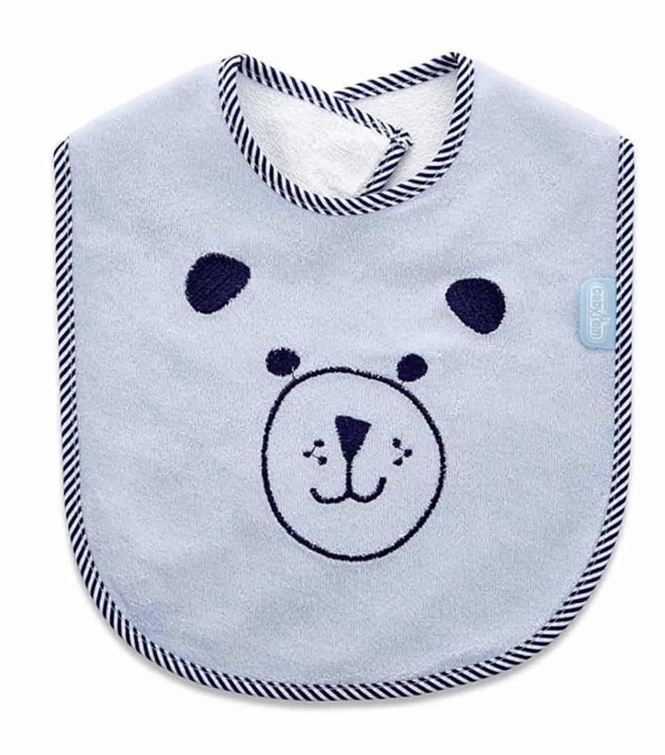 BABYJEM - TOWEL BIB - CUTE ANIMALS - BLUE BEAR
