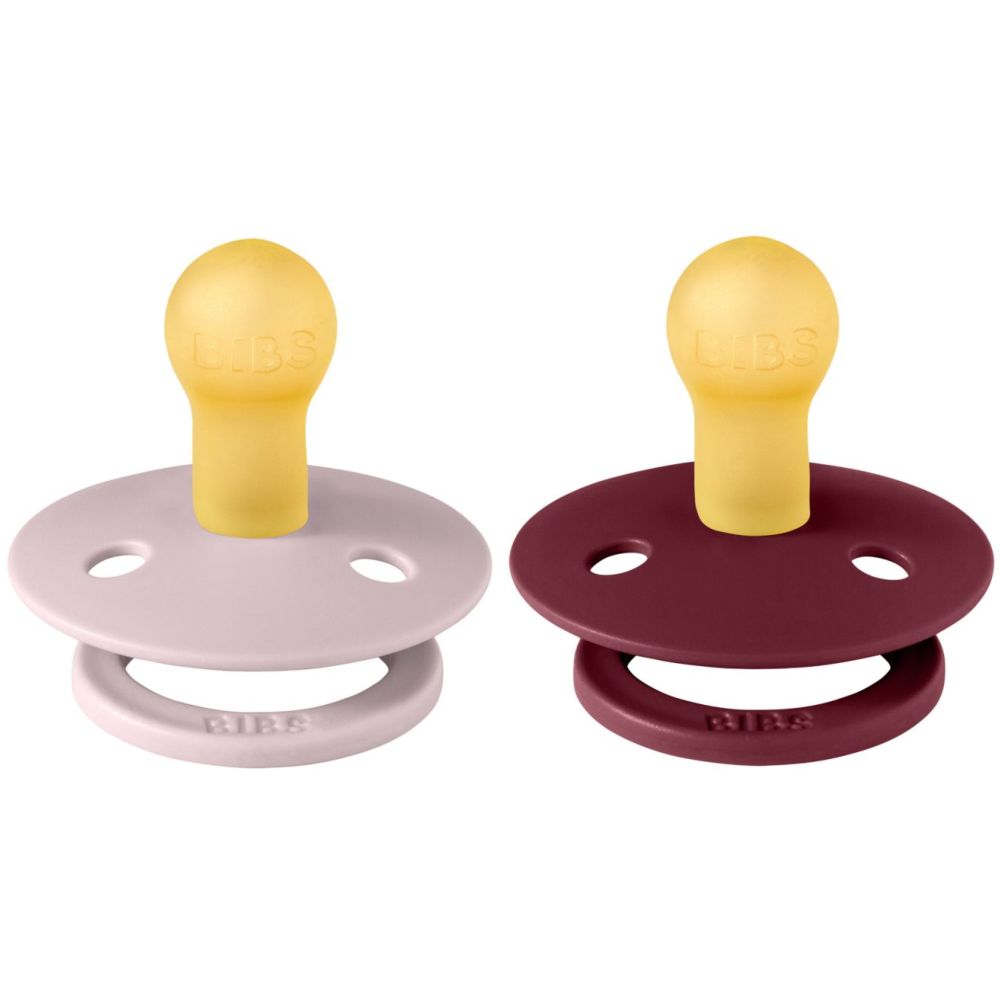 Bibs Pacifier Size 1 - Baby 0-6M (2pcs) - Pink Plum/Elderberry