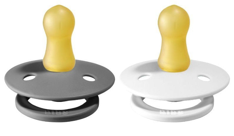 Bibs Pacifier Size 1 - Baby 0 -6M (2pcs) Smoke/White
