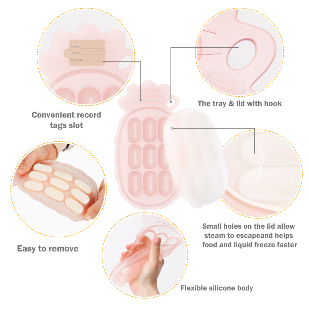 Haakaa Silicone Pineapple Nibble Tray - Blush