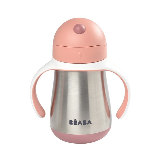 Beaba Stainless Steel Straw Cup Old Pink