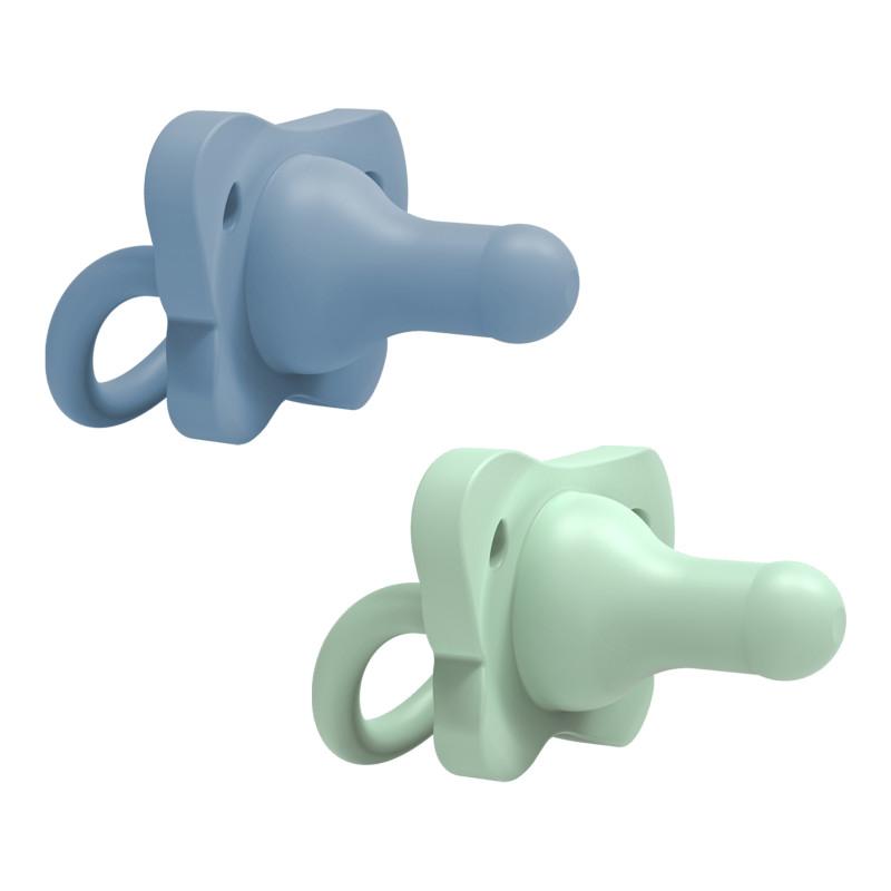 Dr.Brown's HappyPaci One-Piece Silicone Pacifier - 0-6m, Blue, 2-Pack