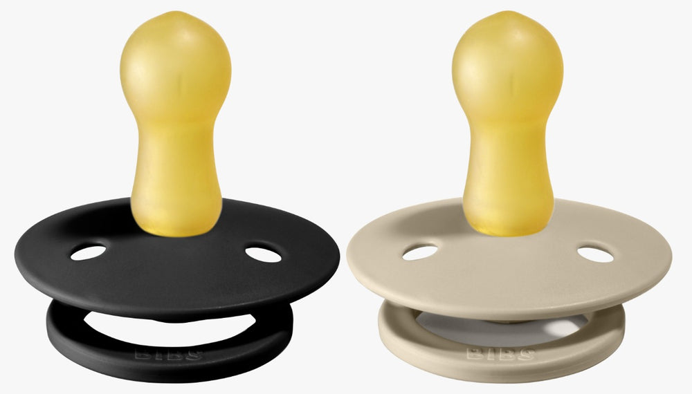 Bibs Pacifier Size 2 - Toddler 6-18M (2pcs) Black/Sand
