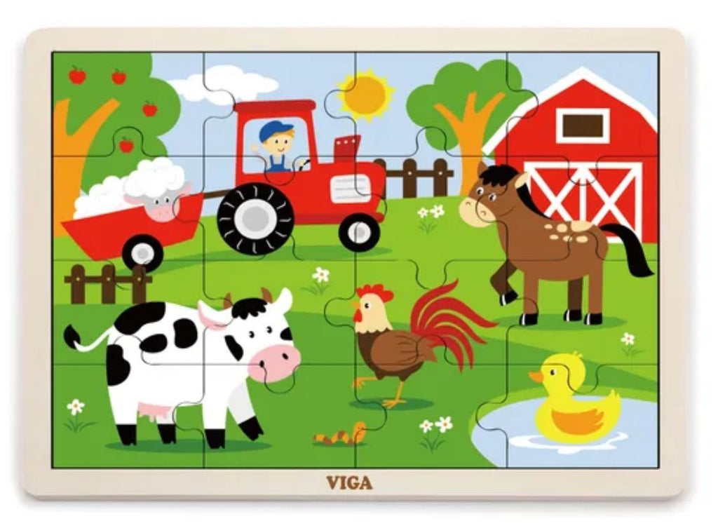 viga 16-Piece-Puzzle  - 12pcs Set w/Storage Shelf