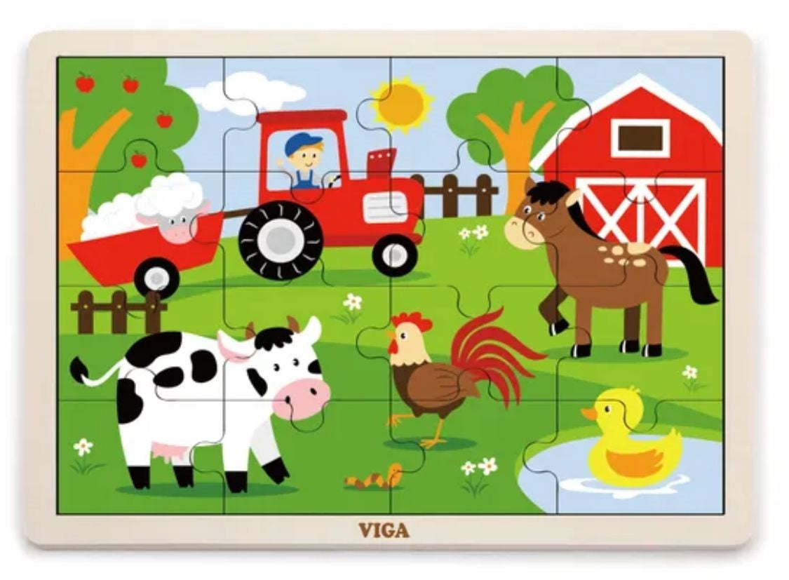 viga 16-Piece-Puzzle  - 12pcs Set w/Storage Shelf