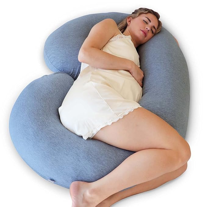 Pharmedoc C Shape Full Body Pillow - Dark Grey Cooling Cover