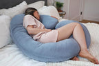 Pharmedoc C Shape Full Body Pillow - Dark Grey Cooling Cover