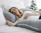 Pharmedoc U-Shape Pregnancy Pillow - Grey/Stars (Jersey Cover)