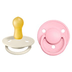 Bibs DeLux 2 Pack Silicone Onesize Ivory/Baby Pink