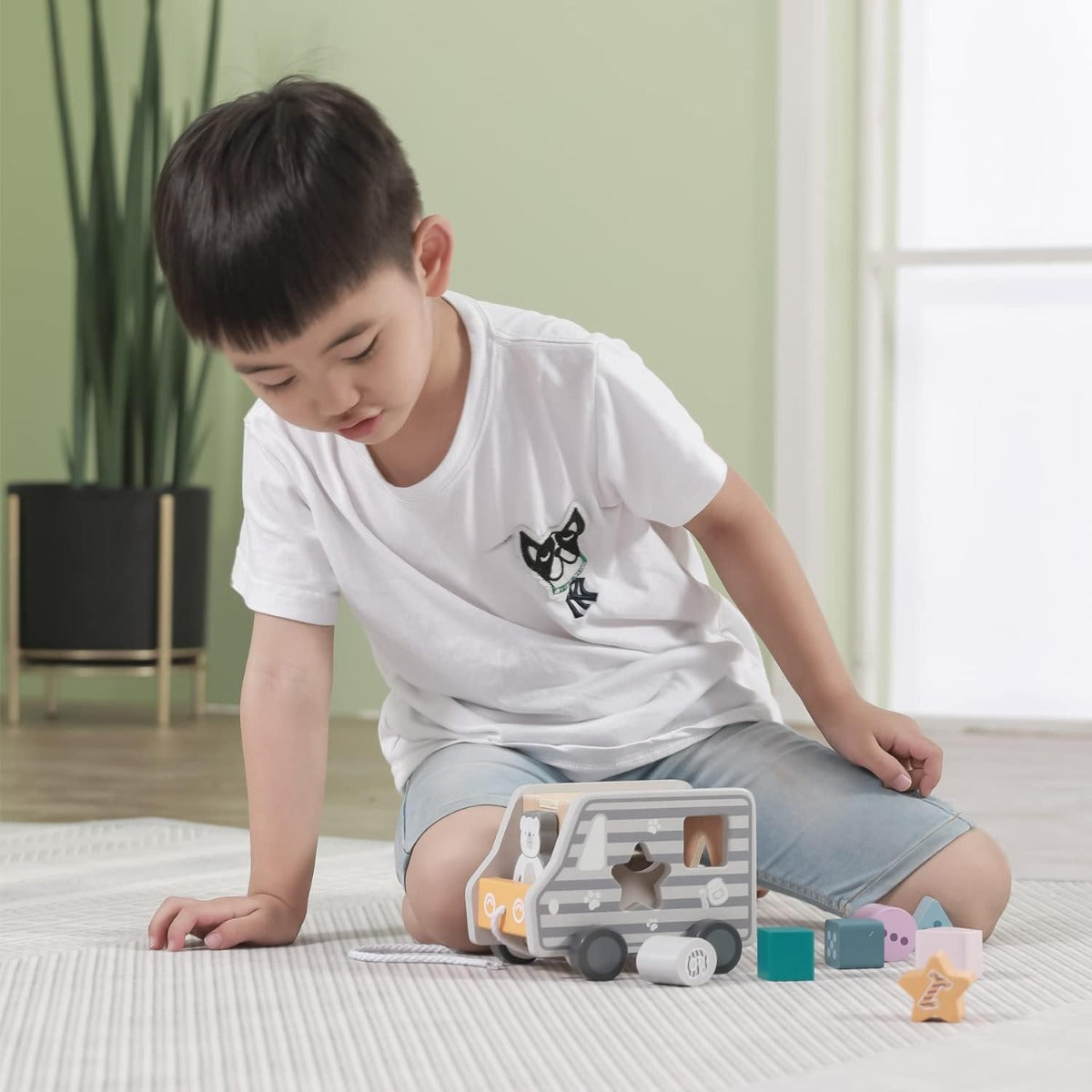 Viga Pull-Along Shape Sorting Truck with number