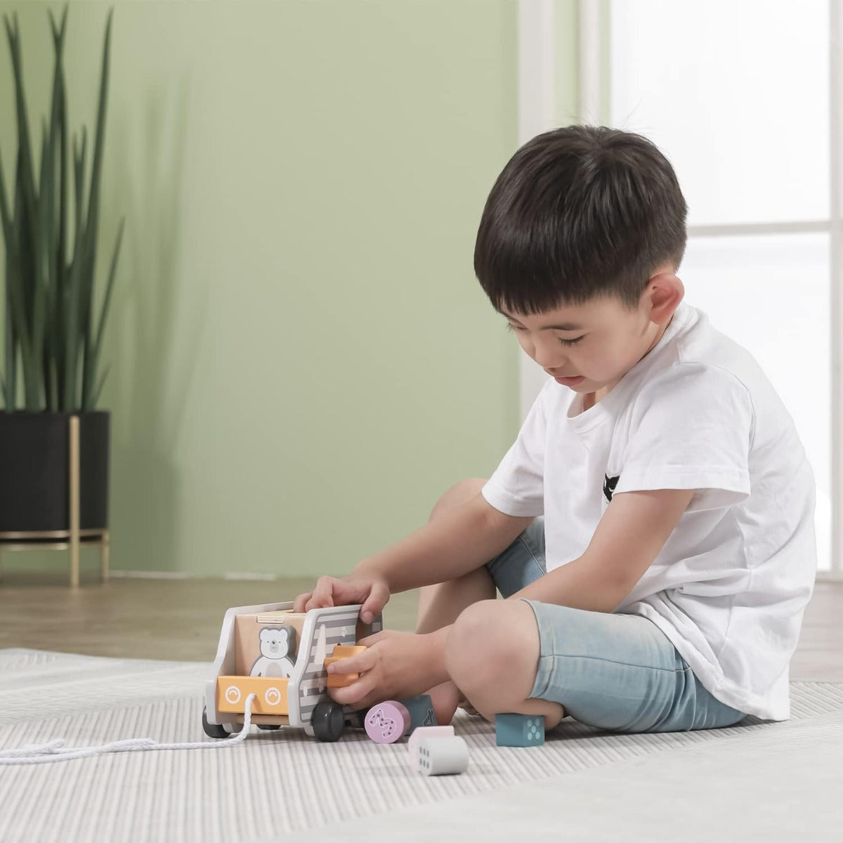 Viga Pull-Along Shape Sorting Truck with number