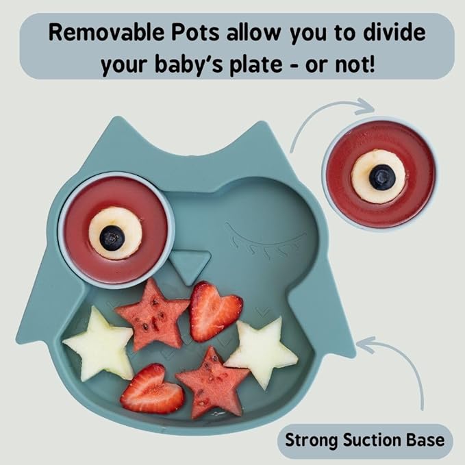 Tidy Tot Silicone Suction Plate with Pots Fox