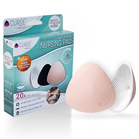 Curve Essential 2 Washable Nursing Pads Slim White