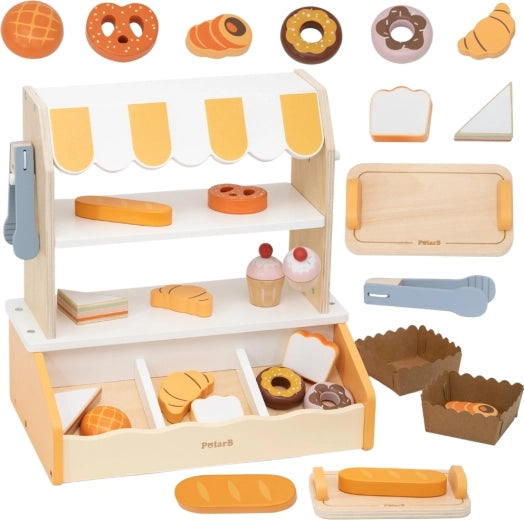 VIGA PolarB Wooden Bakery Shop Playset