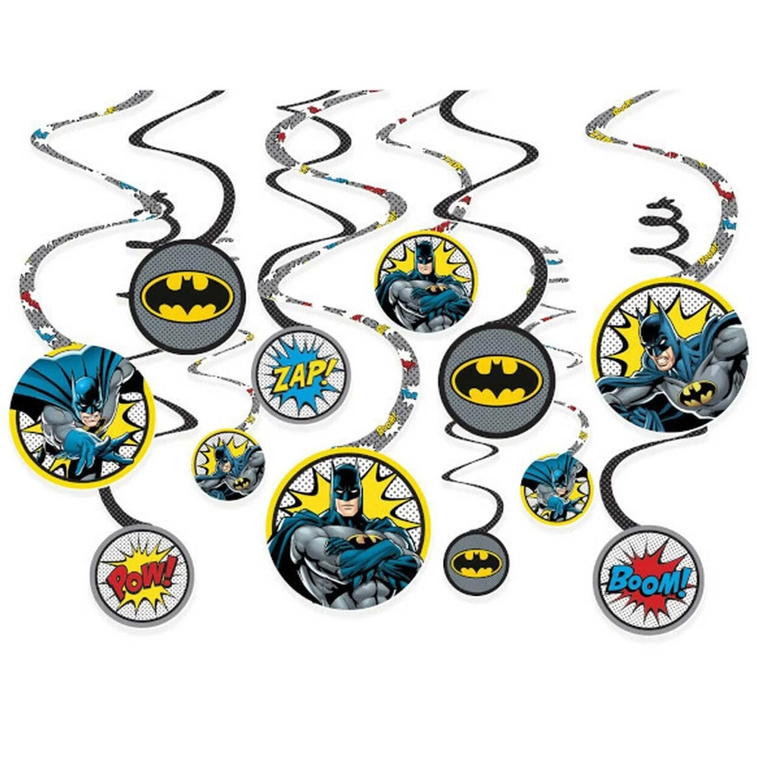 BATMAN SPIRAL DECORATIONS-12PCS