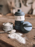 Beaba Formula Milk Container - 4 Compartments - Mineral grey/blue