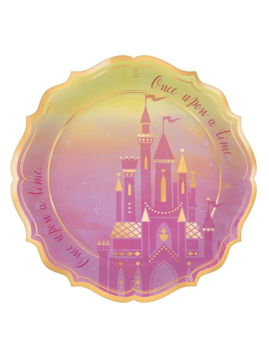 PRINCESS METALLIC ROUND PLATE-8PCS