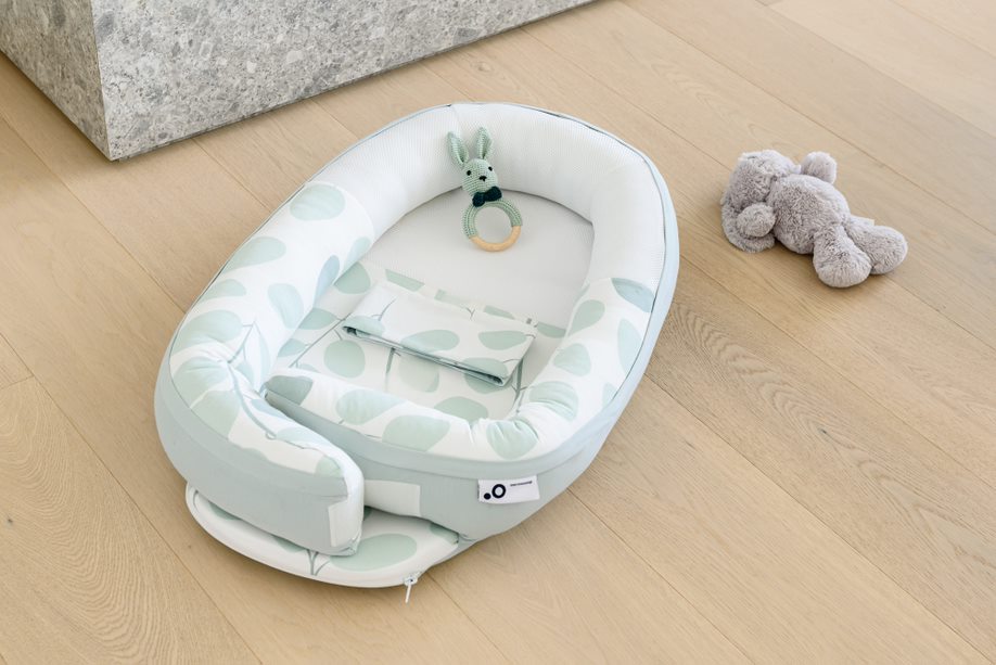 DOOMOO - BABY NEST - COCOON LEAVES AQUA GREEN