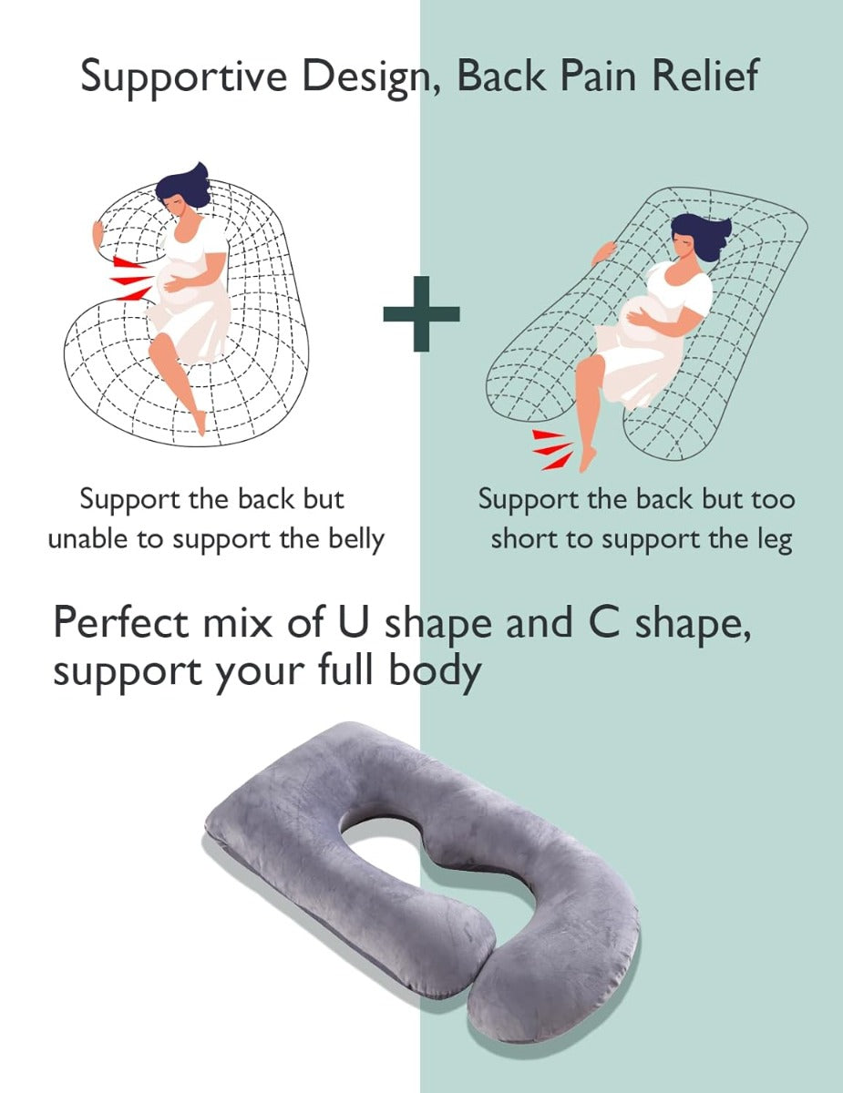 Momcozy Pregnancy Pillows for Sleeping, U Shaped Full Body Maternity Pillow with Removable Cover1