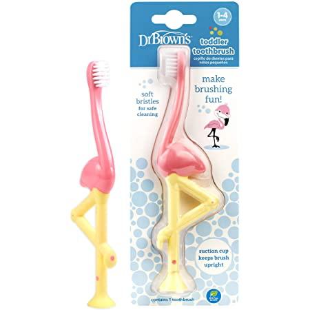 Dr.Brown's Toddler Toothbrush, Flamingo, Pink, 1-Pack