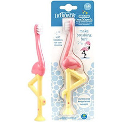Dr.Brown's Toddler Toothbrush, Flamingo, Pink, 1-Pack