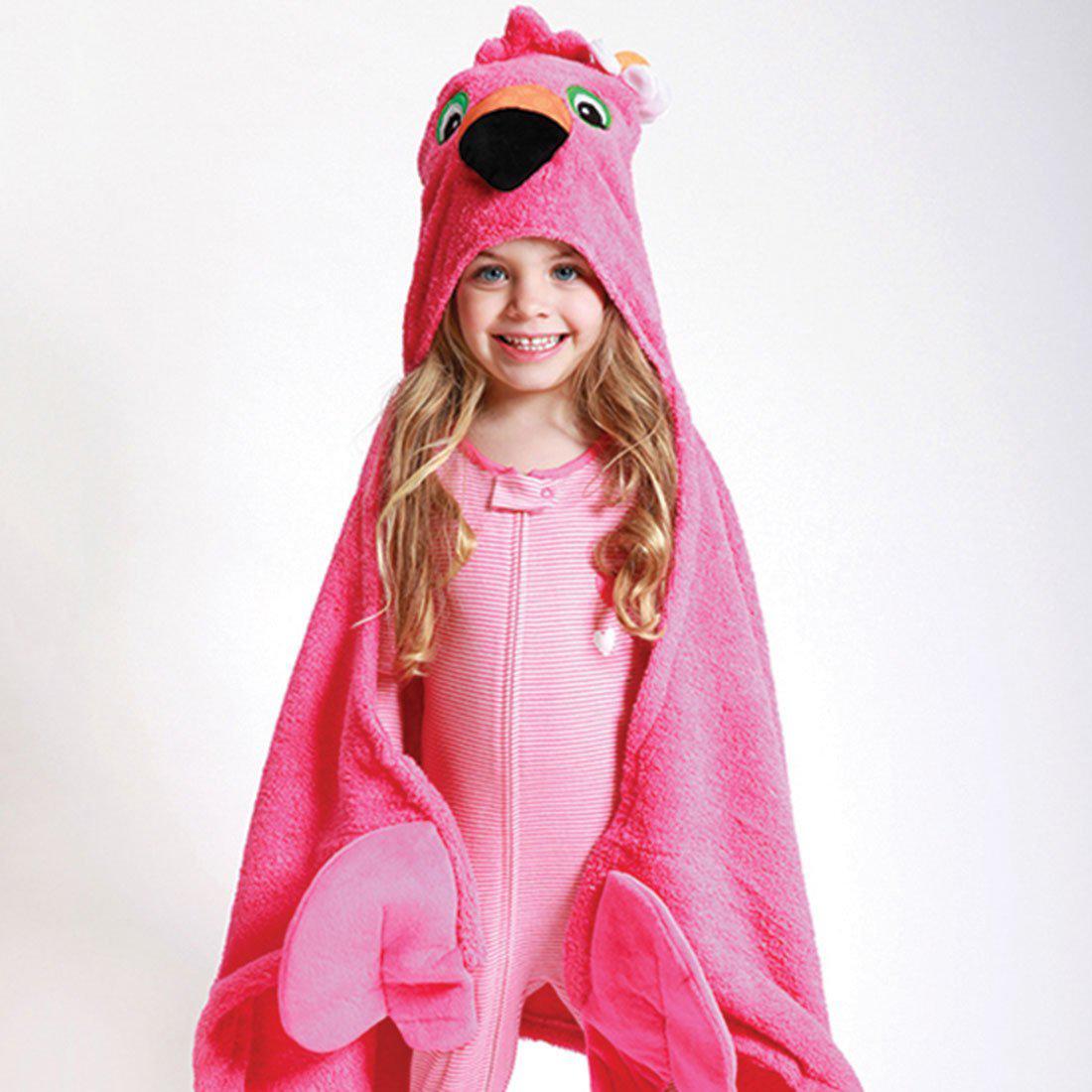 Zoocchini Hooded Towel - Franny the Flamingo