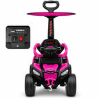 6V Kids Ride On Car with Canopy Leather Seat Bluetooth Lights