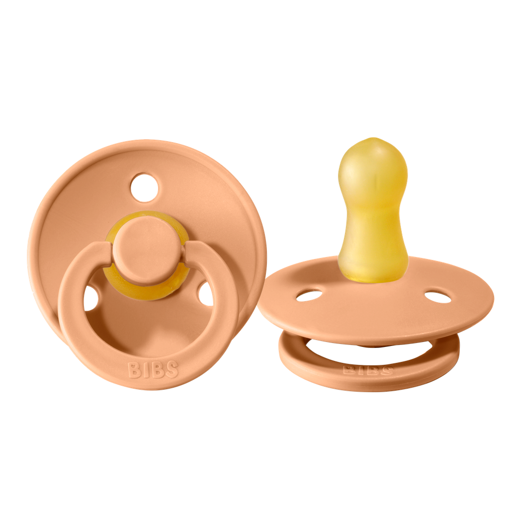 Bibs Natural Rubber Pacifier - Peach 6-18 Months