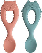 Tidy Tot Silicone Spoon Twin Pack Fox and Owl