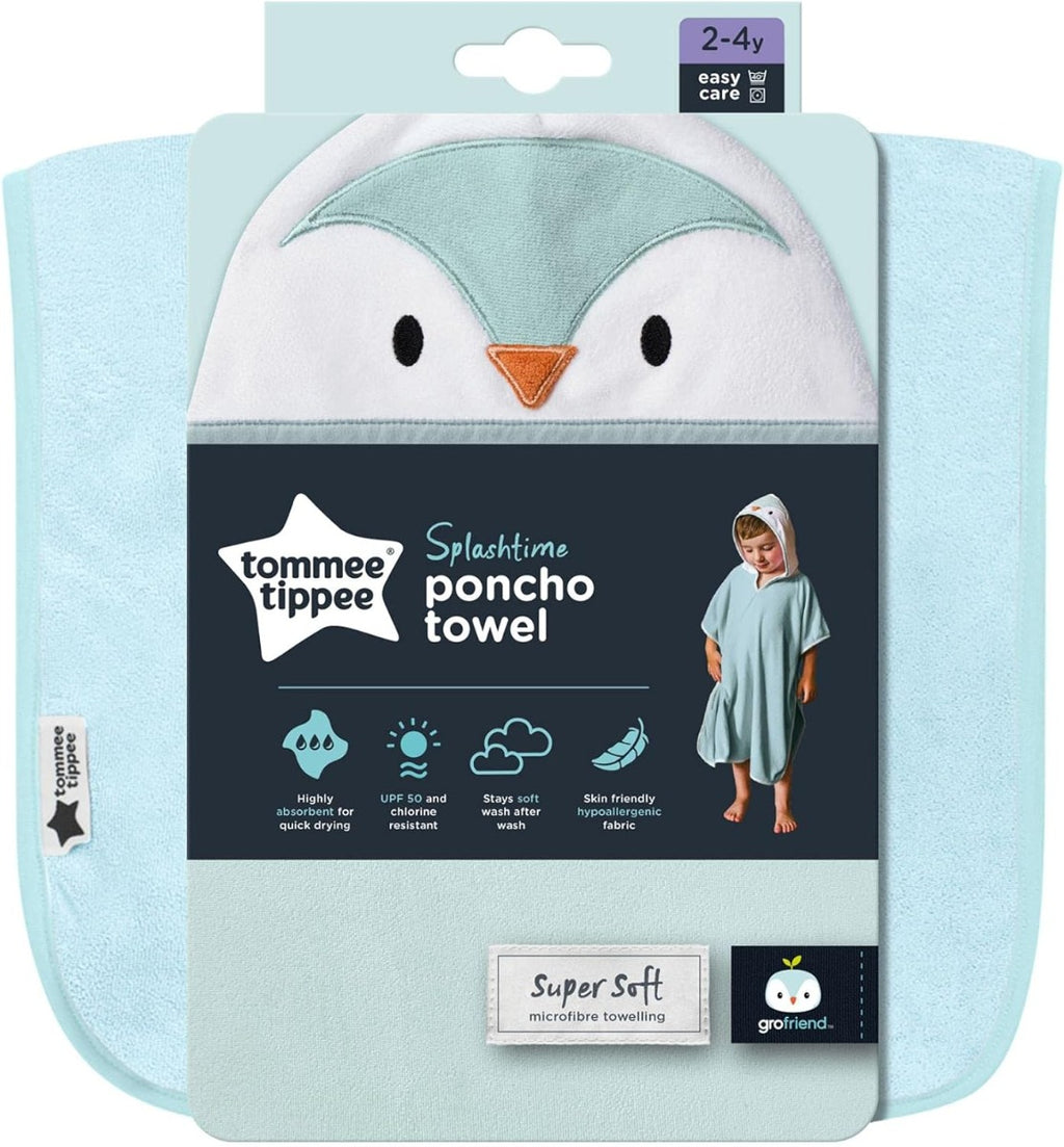 Tommee Tippee Splashtime Hooded Poncho Towel, 2-4 Years, Blue