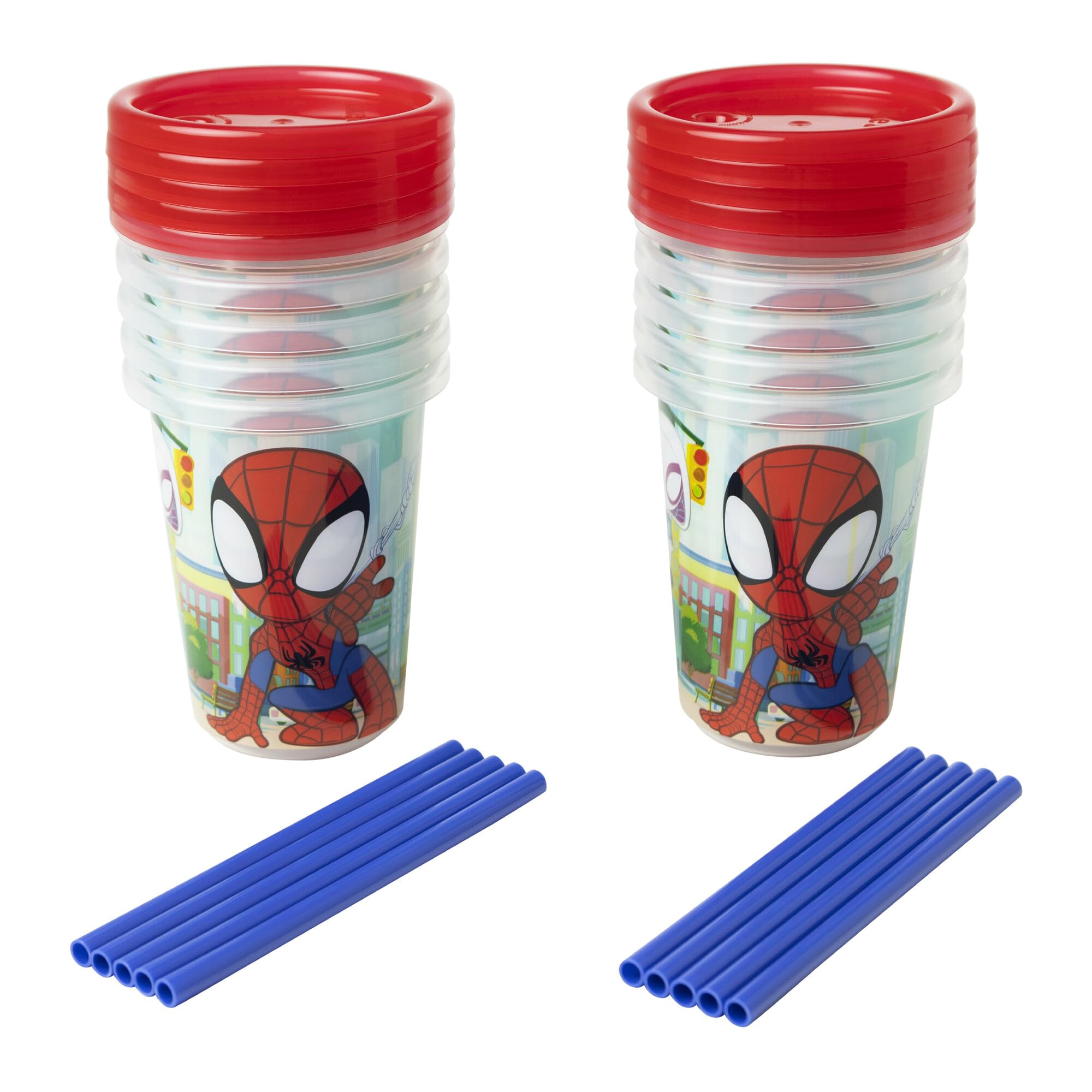 The First Years Take & Toss Spidey Straw Cups, 10oz (10-Pack)