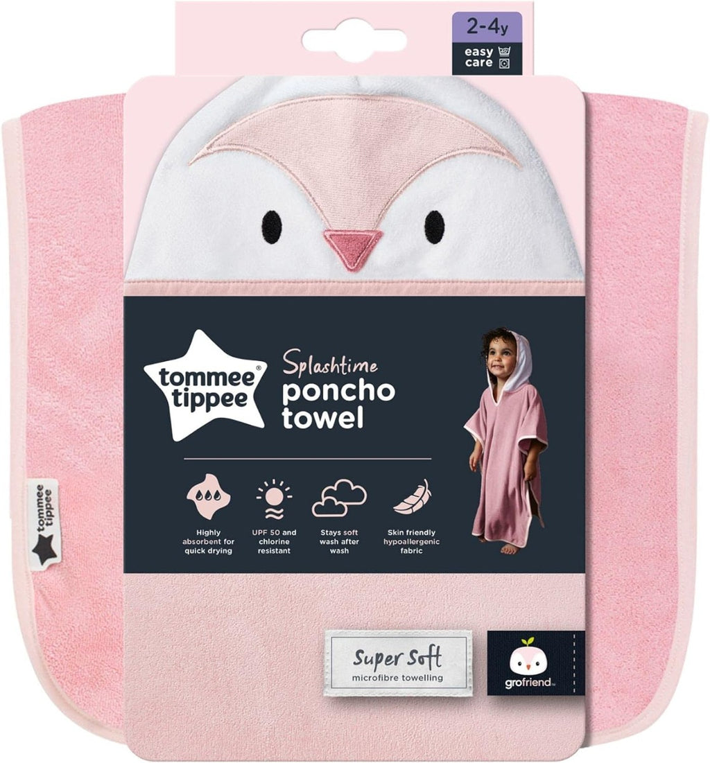 Tommee Tippee Splashtime Hooded Poncho Towel, 2-4 Years, Pink