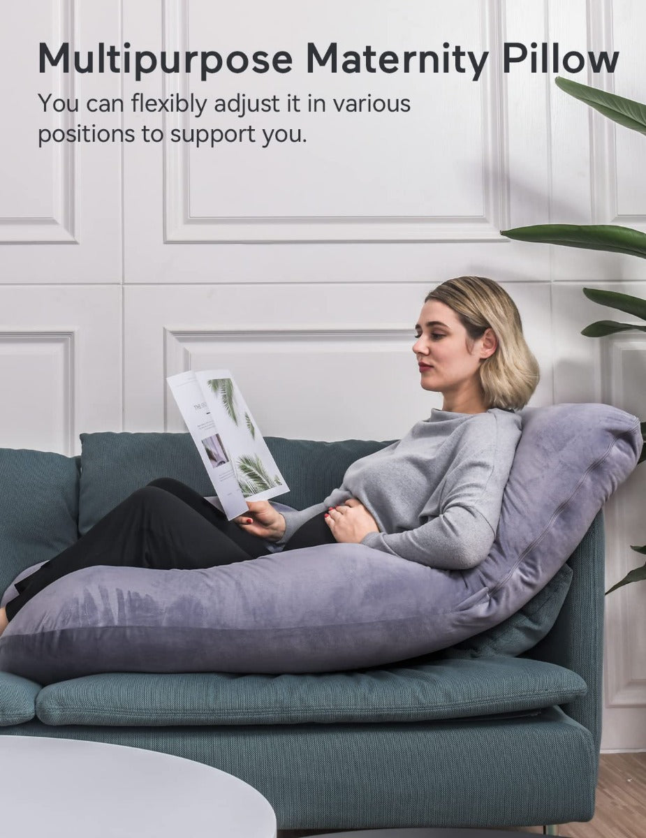 Momcozy Pregnancy pillows for sleeping ,U shaped full body Maternity Pillow with Removable Cover
