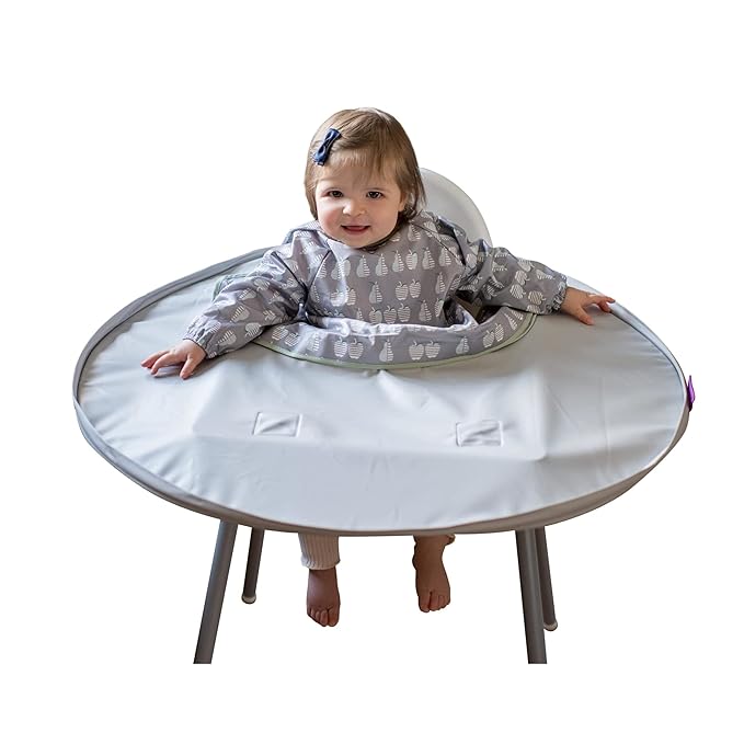 Tidy tot Bib & Tray Set Bag Dove Grey inc Apples & Pears Bib