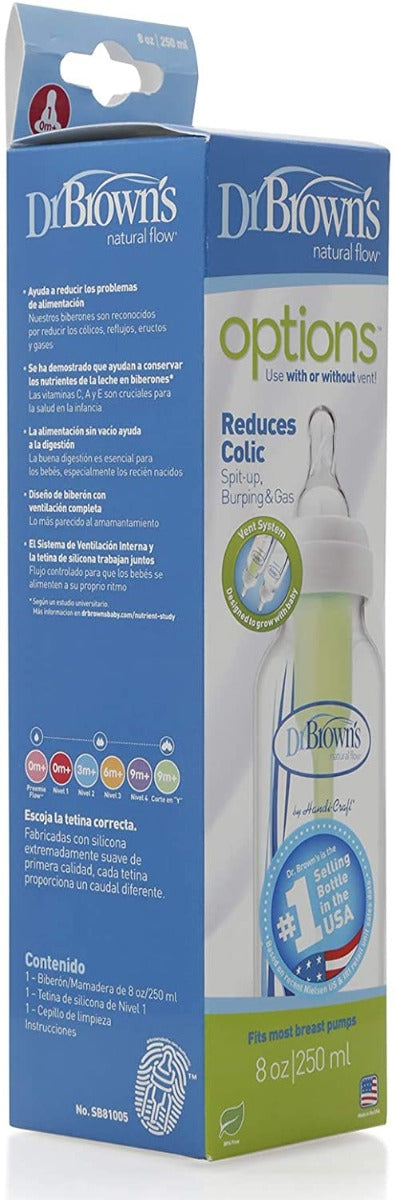 Dr.Brown'S 8 oz/250 ml PP Narrow Options+ Bottle, 1-Pack