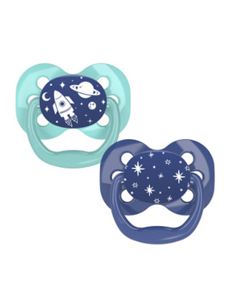 Dr Brown's Advantage Pacifier - Stage 1, Blue Space, 2-Pack