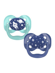 Dr Brown's Advantage Pacifier - Stage 1, Blue Space, 2-Pack