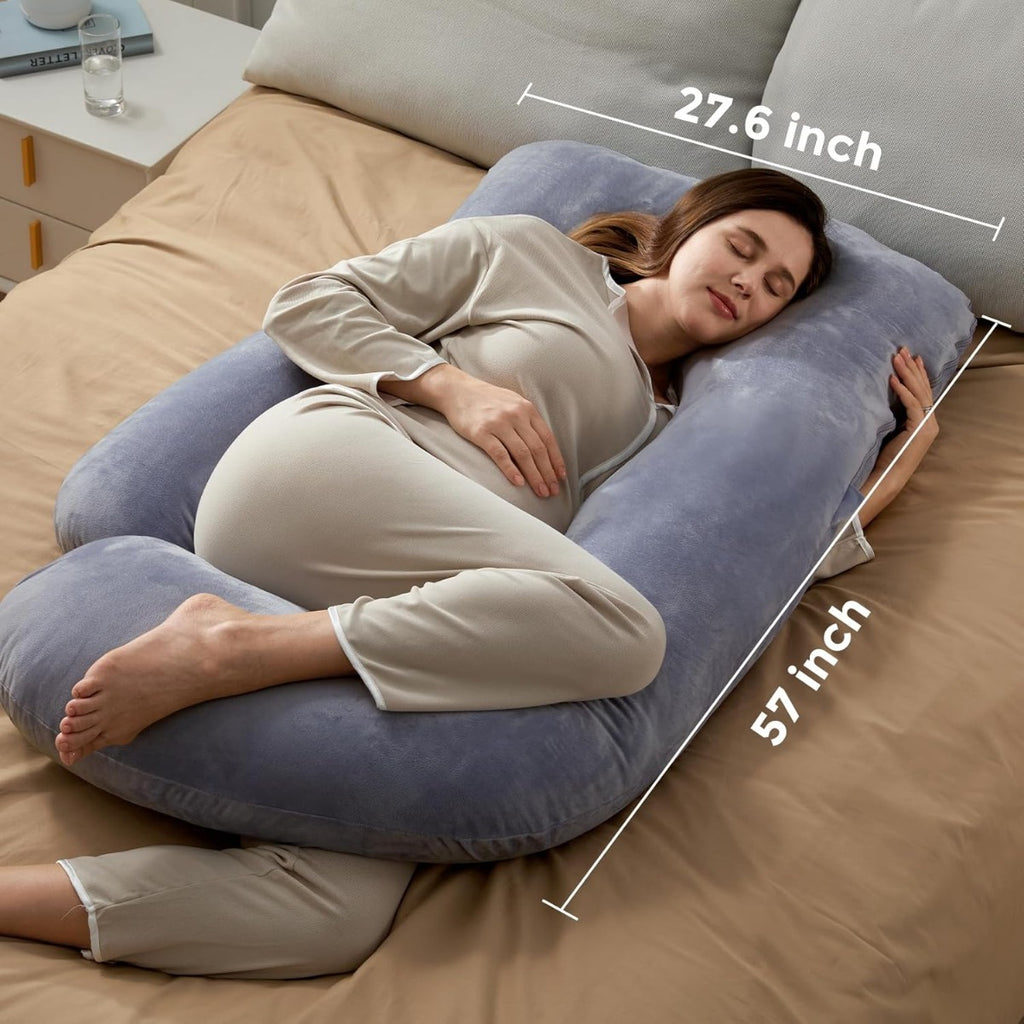 Momcozy Pregnancy Pillows for Sleeping, U Shaped Full Body Maternity Pillow with Removable Cover1