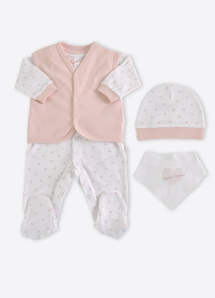 Kitikate Dreams 4 Pieces Overalls Set Boy PINK