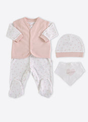 Kitikate Dreams 4 Pieces Overalls Set Boy PINK